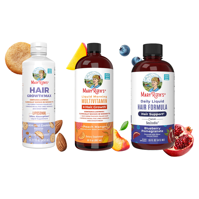 MaryRuth Organics Women's Hair Growth MAX Liposomal 15.22 Fl Oz|  Liquid Multivitamin+Hair Growth 30 Fl Oz| Daily Liquid Hair Formula 16 Fl Oz