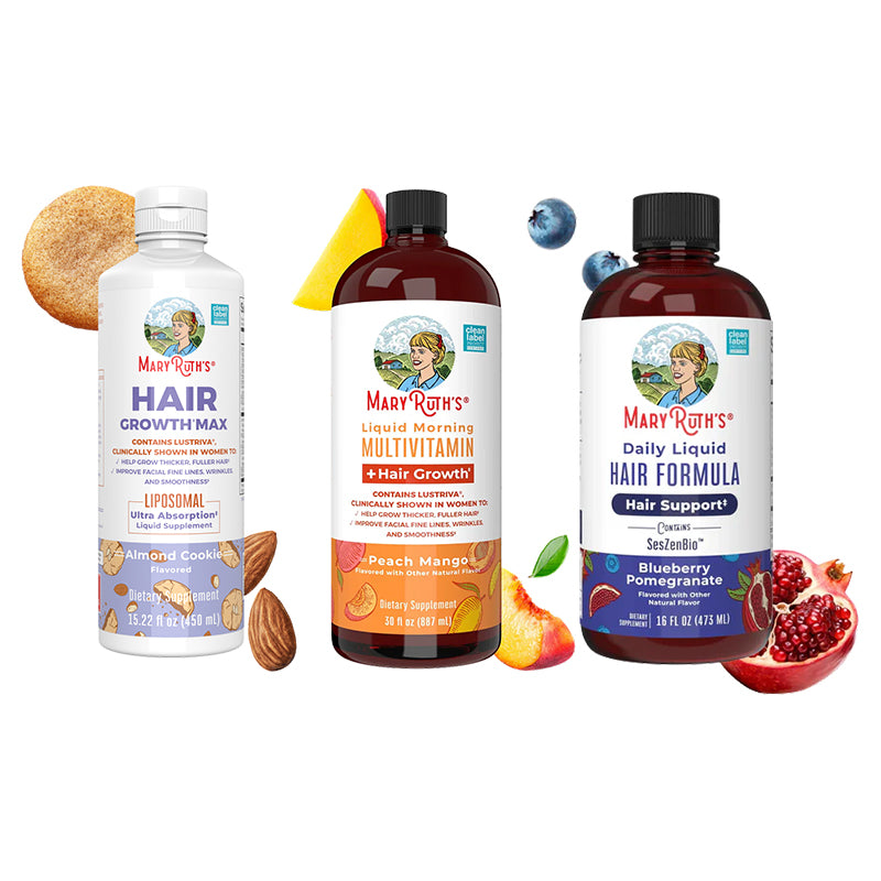 MaryRuth Organics Women's Hair Growth MAX Liposomal 15.22 Fl Oz|  Liquid Multivitamin+Hair Growth 30 Fl Oz| Daily Liquid Hair Formula 16 Fl Oz