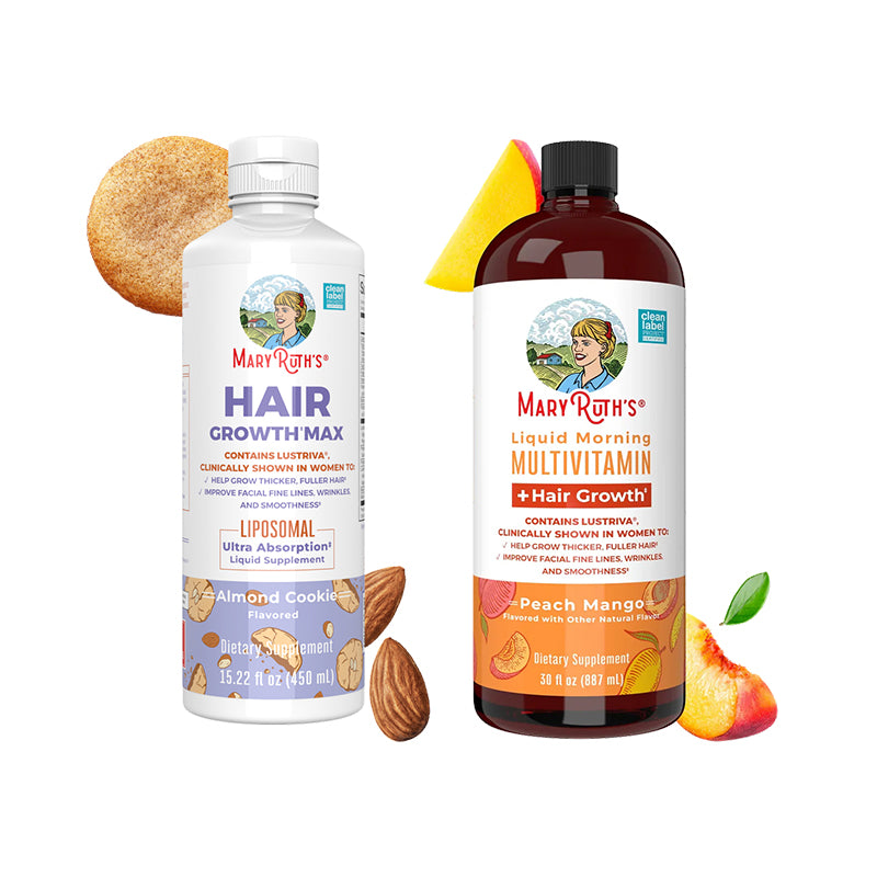 MaryRuth Organics Women's Hair Growth MAX Liposomal 15.22 Fl Oz|  Liquid Multivitamin+Hair Growth 30 Fl Oz| Daily Liquid Hair Formula 16 Fl Oz