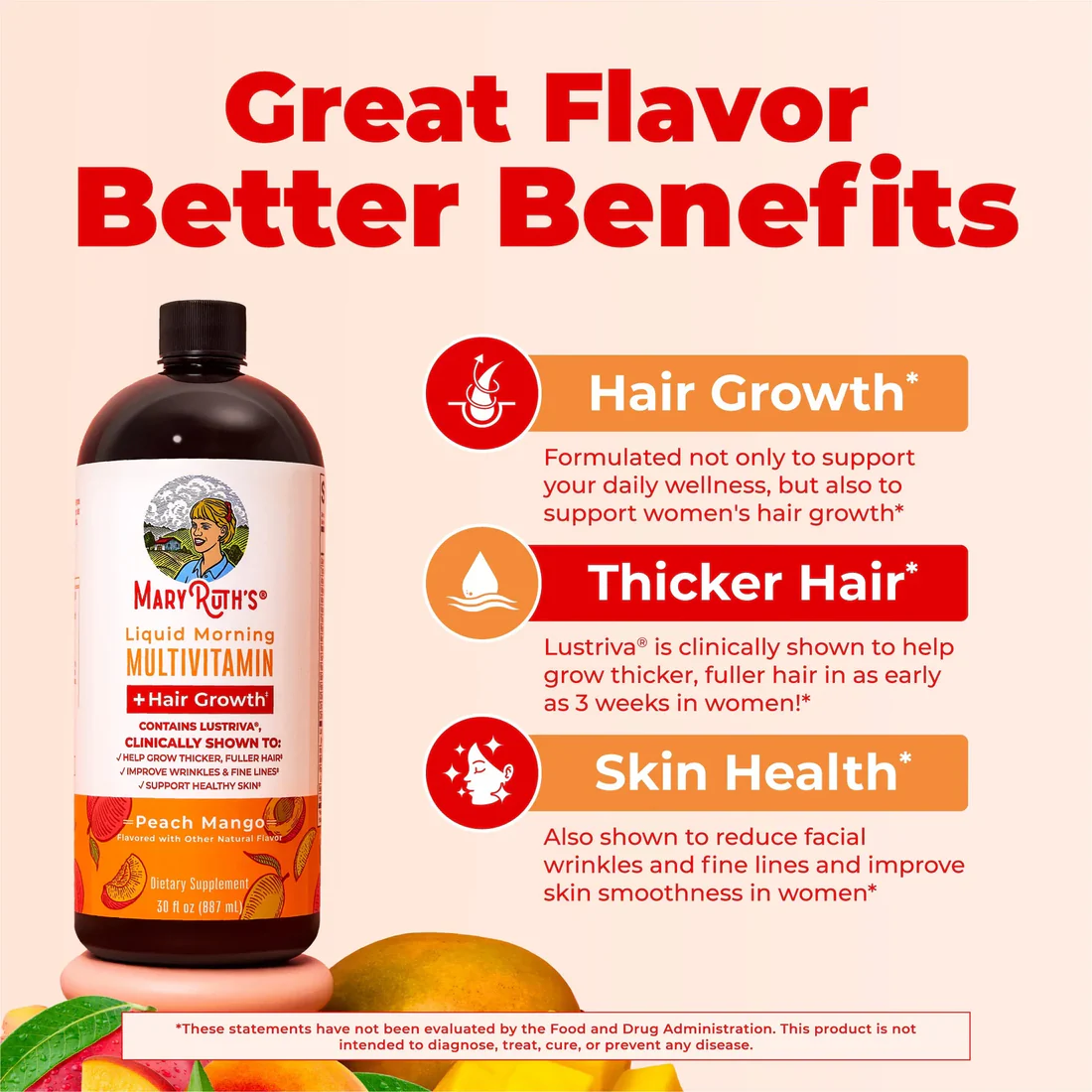 MaryRuth Organics Women's Hair Growth MAX Liposomal 15.22 Fl Oz|  Liquid Multivitamin+Hair Growth 30 Fl Oz| Daily Liquid Hair Formula 16 Fl Oz