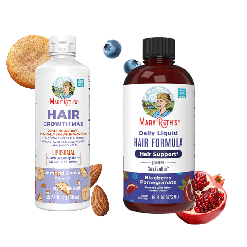 MaryRuth Organics Women's Hair Growth MAX Liposomal 15.22 Fl Oz|  Liquid Multivitamin+Hair Growth 30 Fl Oz| Daily Liquid Hair Formula 16 Fl Oz