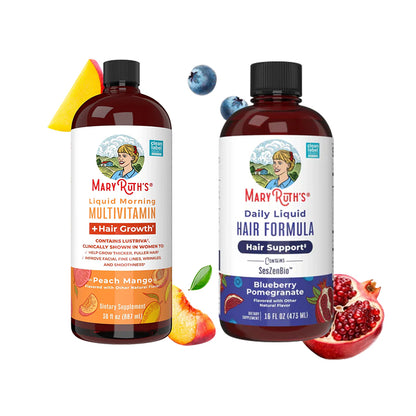 MaryRuth Organics Women's Hair Growth MAX Liposomal 15.22 Fl Oz|  Liquid Multivitamin+Hair Growth 30 Fl Oz| Daily Liquid Hair Formula 16 Fl Oz
