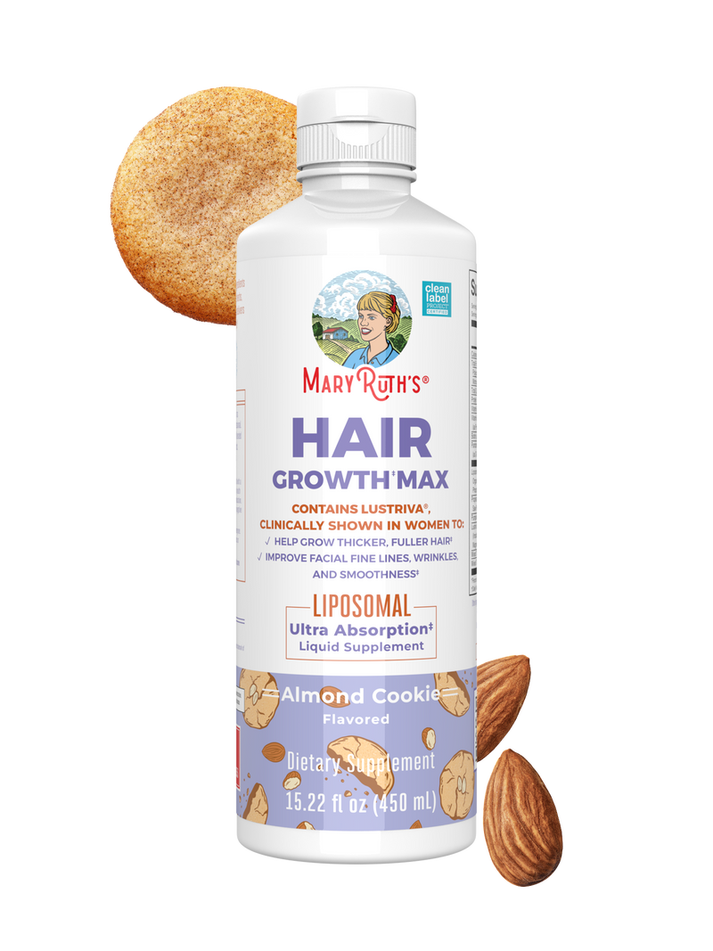 MaryRuth Organics Women's Hair Growth MAX Liposomal | with Lustriva® + Biotin 10000mcg + Pumpkin Seed Oil | Thicker Hair | Hair Care | Wrinkles, Fine Lines, Skin Care | Ages 18+ | 15.22 Fl Oz