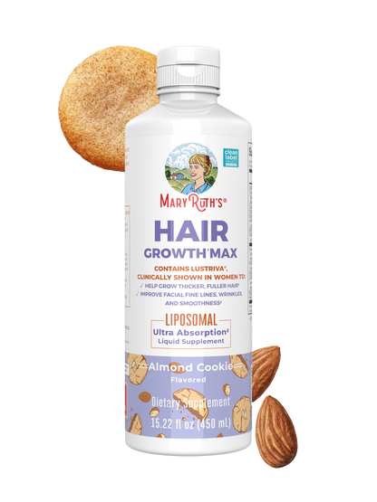MaryRuth Organics Women's Hair Growth MAX Liposomal | with Lustriva® + Biotin 10000mcg + Pumpkin Seed Oil | Thicker Hair | Hair Care | Wrinkles, Fine Lines, Skin Care | Ages 18+ | 15.22 Fl Oz