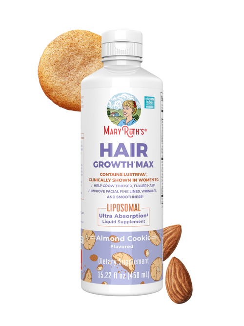 MaryRuth Organics Women's Hair Growth MAX Liposomal | with Lustriva® + Biotin 10000mcg + Pumpkin Seed Oil | Thicker Hair | Hair Care | Wrinkles, Fine Lines, Skin Care | Ages 18+ | 15.22 Fl Oz
